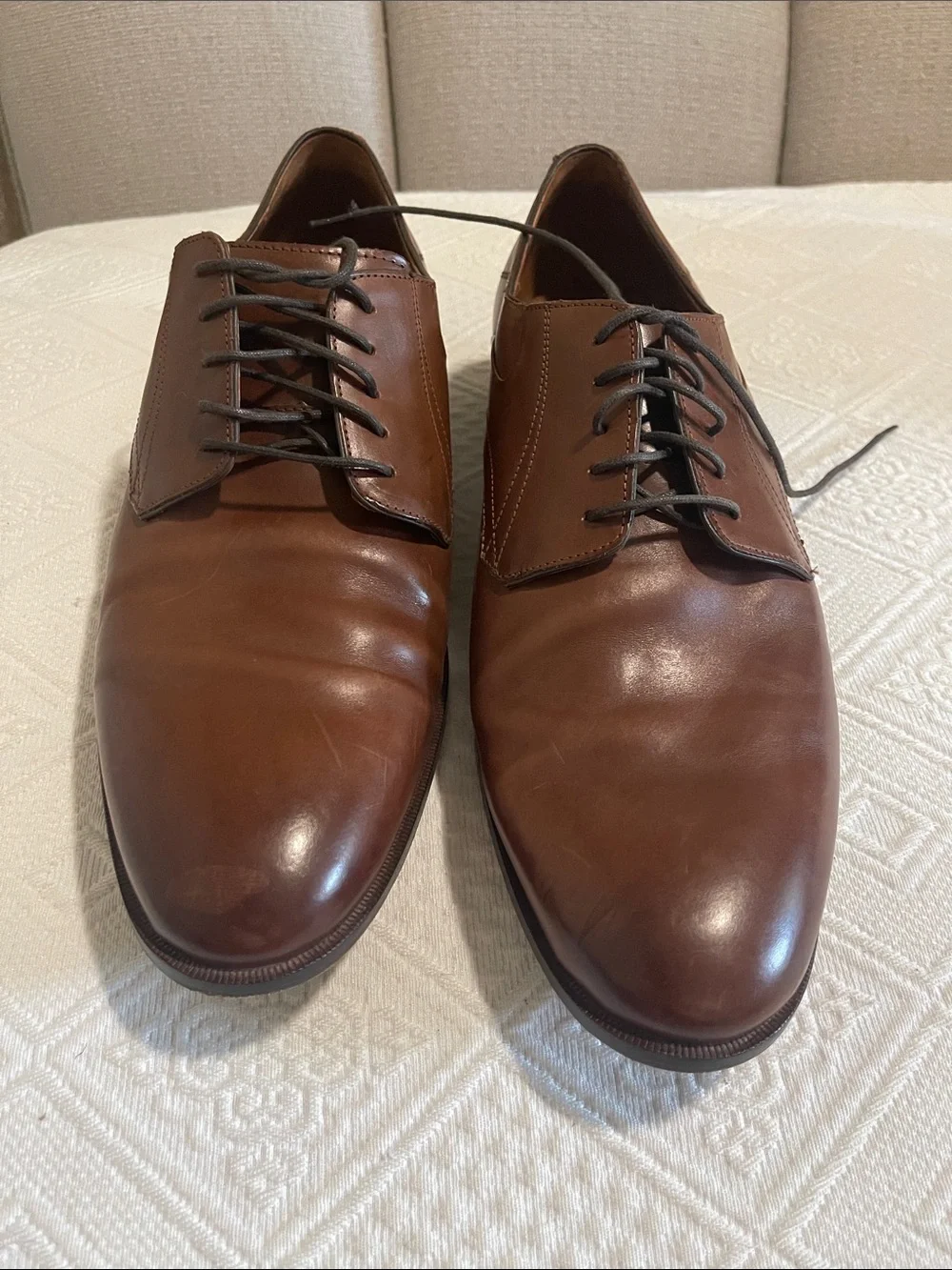 Johnston & Murphy Brown Leather Derby Lace-Up Shoes